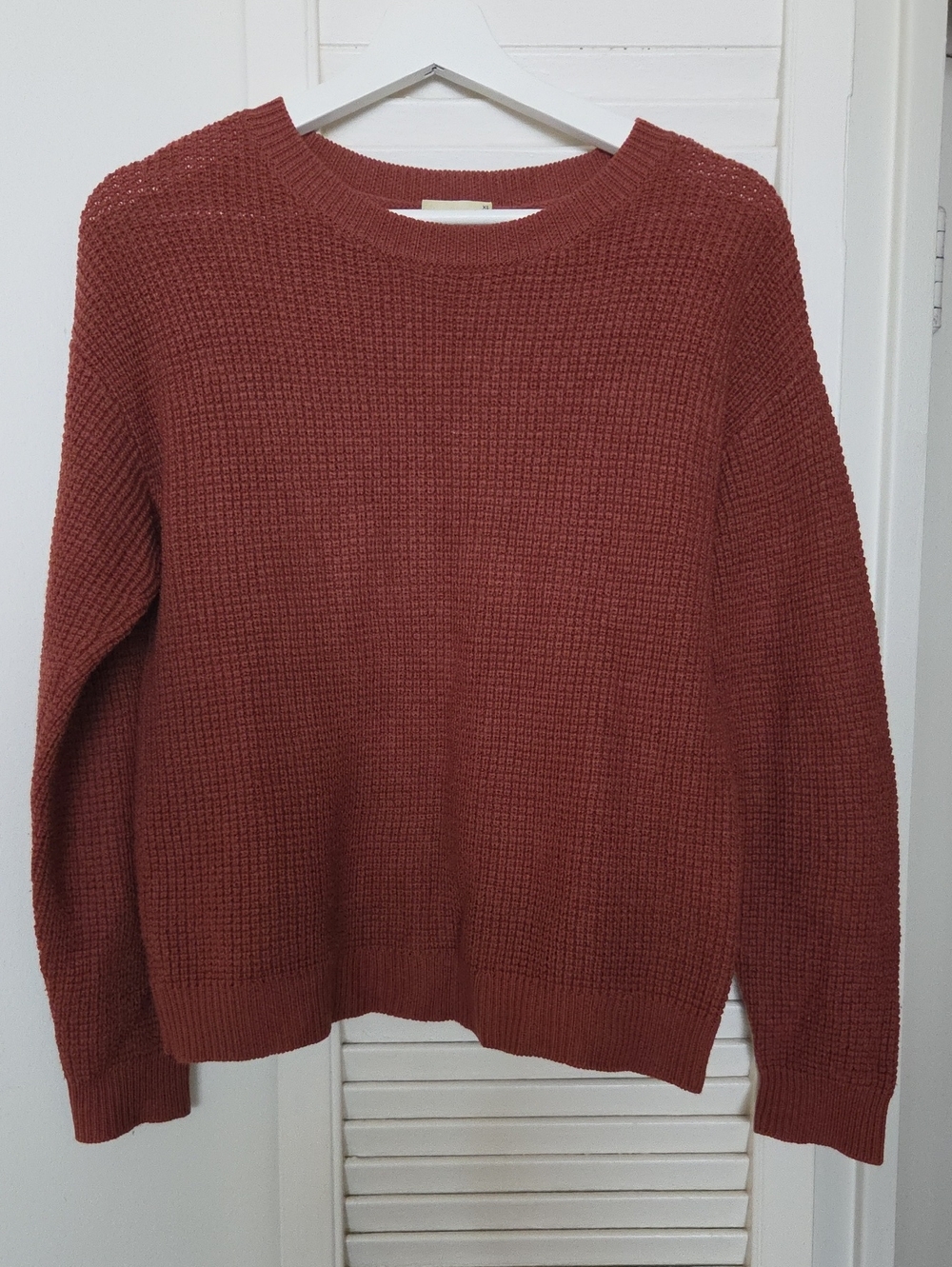 Wilfred Oversized Women's Merino Wool 100% Crewneck Sweater in Rust Size XS